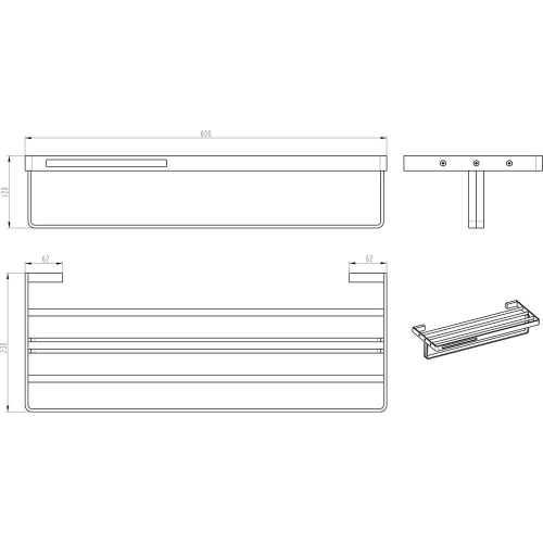 Полка Boheme Q 10947-B для полотенец