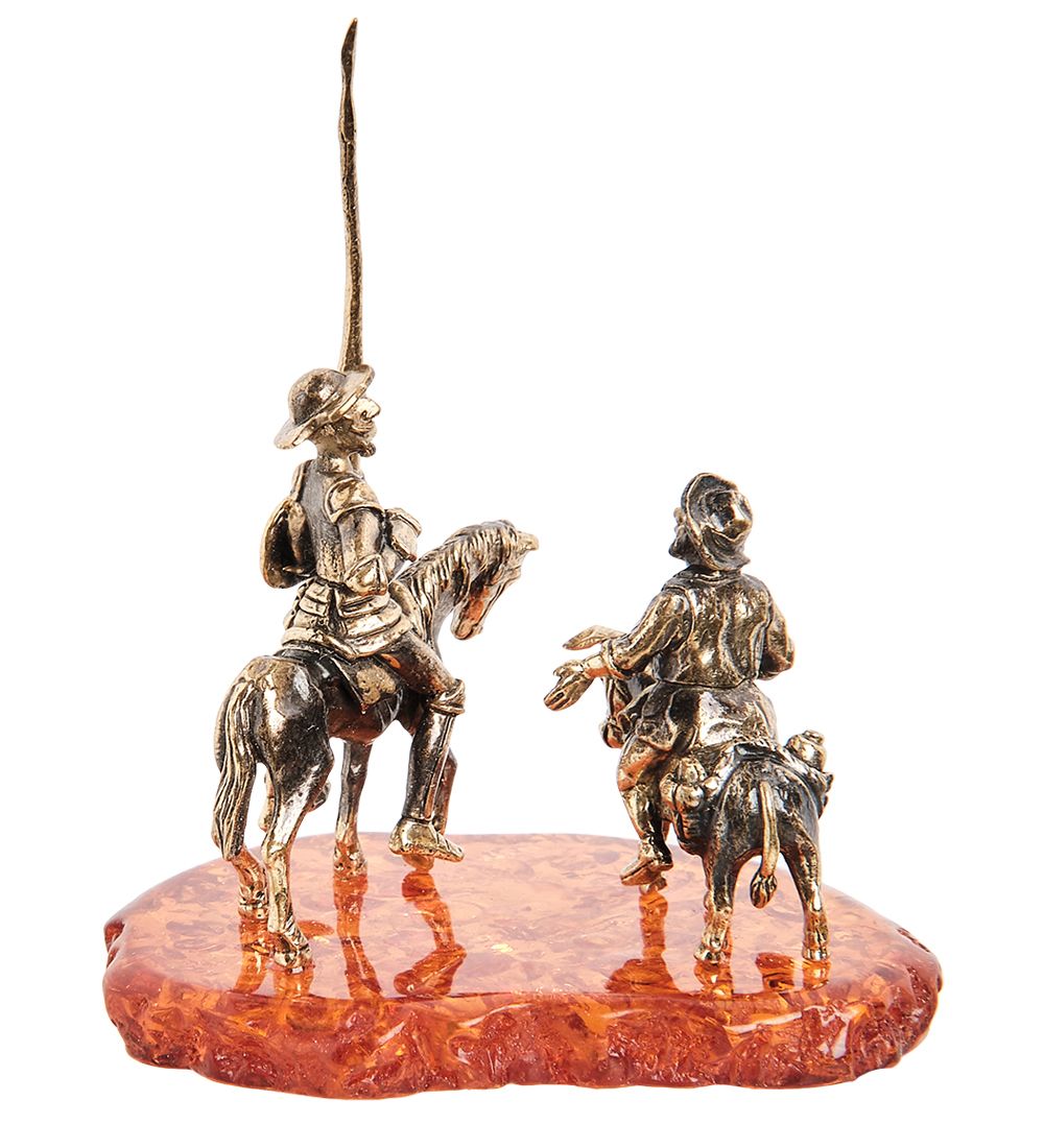 Народные промыслы AM-2207 Фигурка «Дон Кихот и Санчо Панса» (латунь, янтарь)