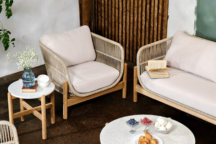 Диванная группа из тика Joygarden ТАЛАРА XL, Natural Teak, бежевый