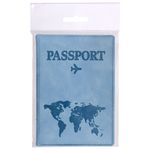 Обложка для паспорта "Passport Map", мягкая экокожа, голубая, STAFF, 238877