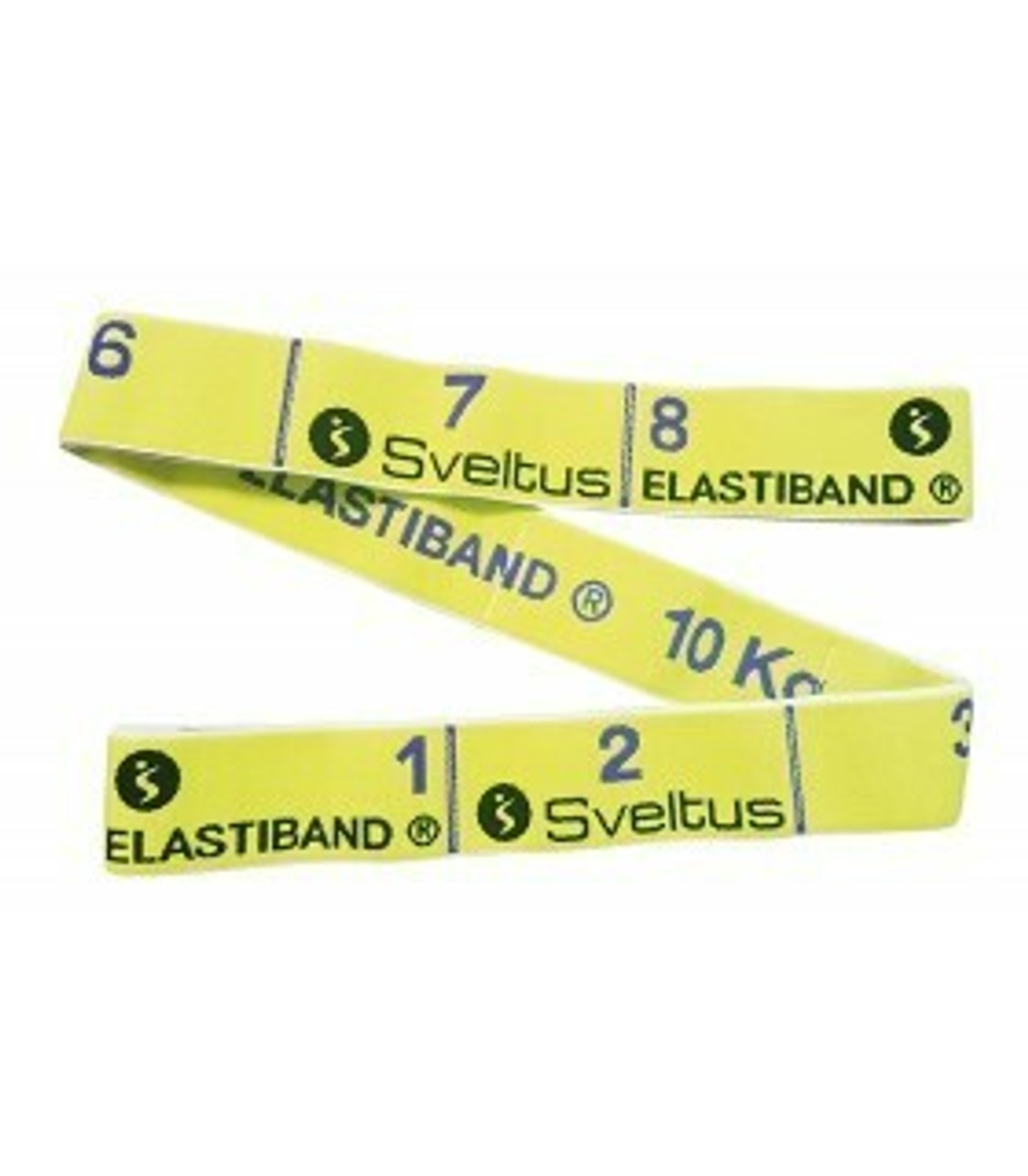 Эспандер Sveltus Elastiband Original 10 кг желтый, постер/ упаковка