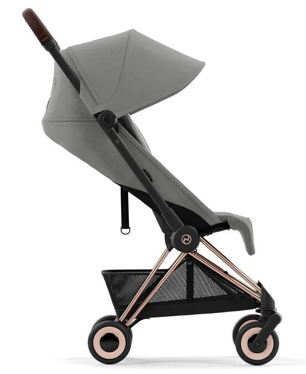 Прогулочная коляска Cybex Coya Mirage Grey с дождевиком и бампером/Rosegold 522005603