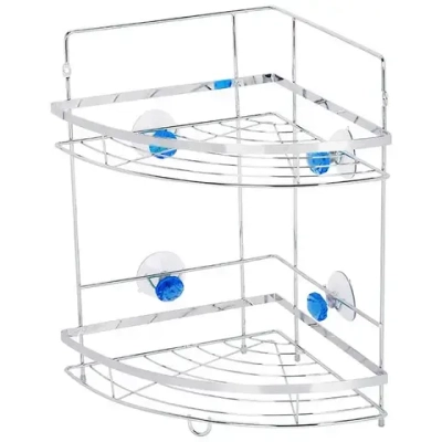 Полка угловая двухъярусная W2667 Бриллиант, синий размер:24,5,5х38см (крепление: присос