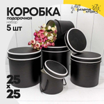 Коробка 25х25 см Набор 5 шт (Черный)