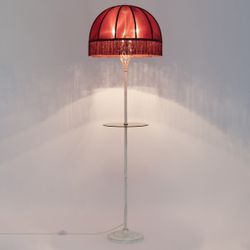 Citilux Базель CL407923T Торшер патина со столиком и красным абажуром
