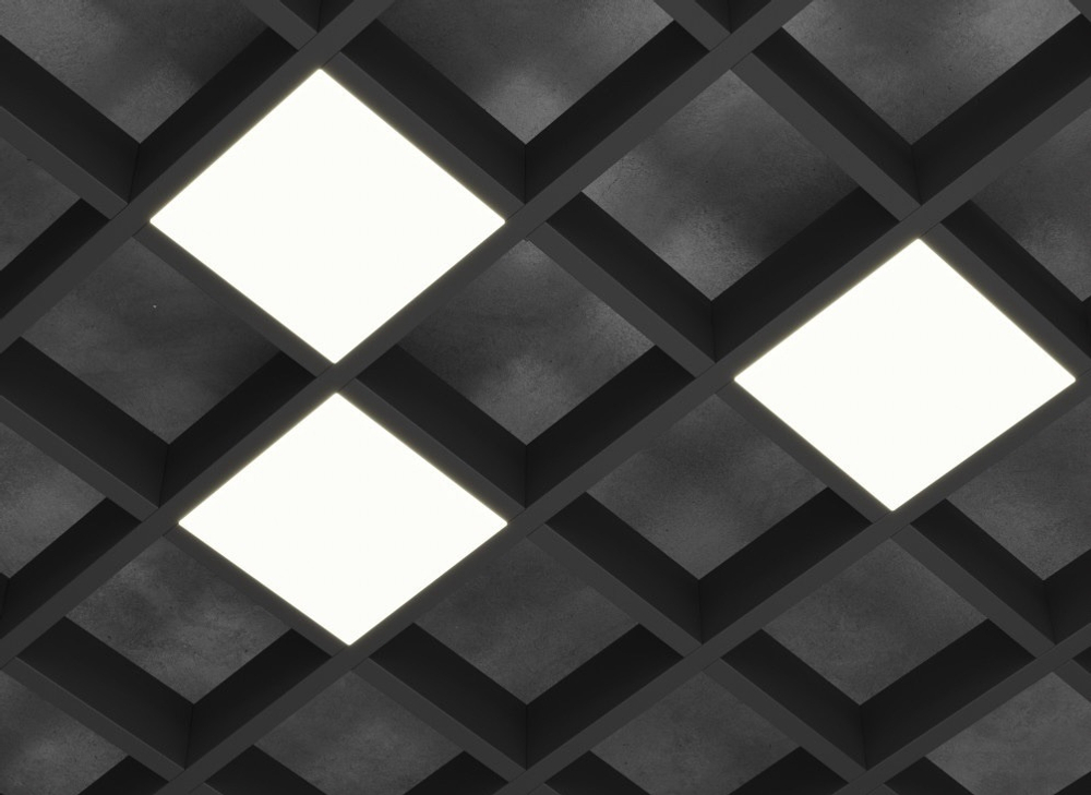 Светильник LED Грильято Домино x3 100х100 16Вт 5000К IP20 белый 1590лм DIOLUM