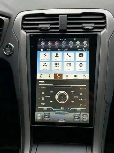 Магнитола для Ford Mondeo 5 2015+ (климат контроль, без SYNC) - Carmedia ZF-1809A-Q6 на Android 11, 8-ядер, 8ГБ-128ГБ, CarPlay, SIM-слот