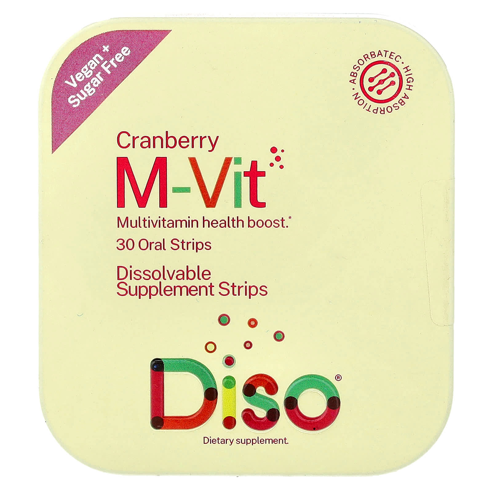 Diso, M-Vit, клюква, 30 полосок для полости рта