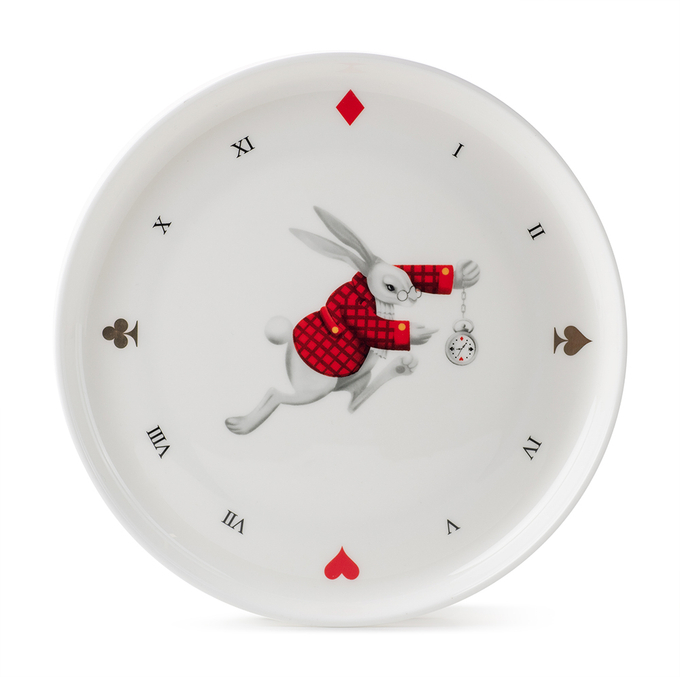 Блюдо десертное Farforite «Бегущий кролик / В стране чудес» 20 см без подарочной упаковки