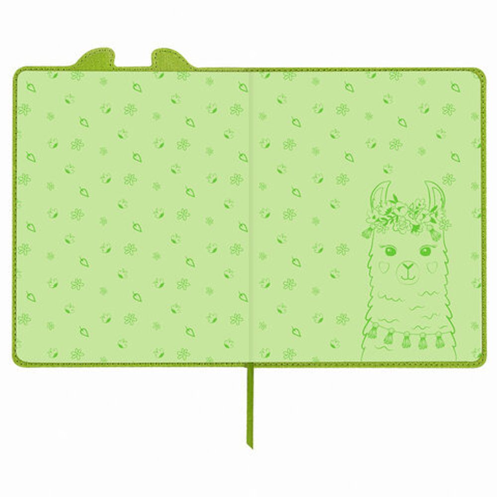 Дневник 1-4 класс 48 л., обложка кожзам (твердая) с фигурным краем, ЮНЛАНДИЯ, "ЛАМА", 105947