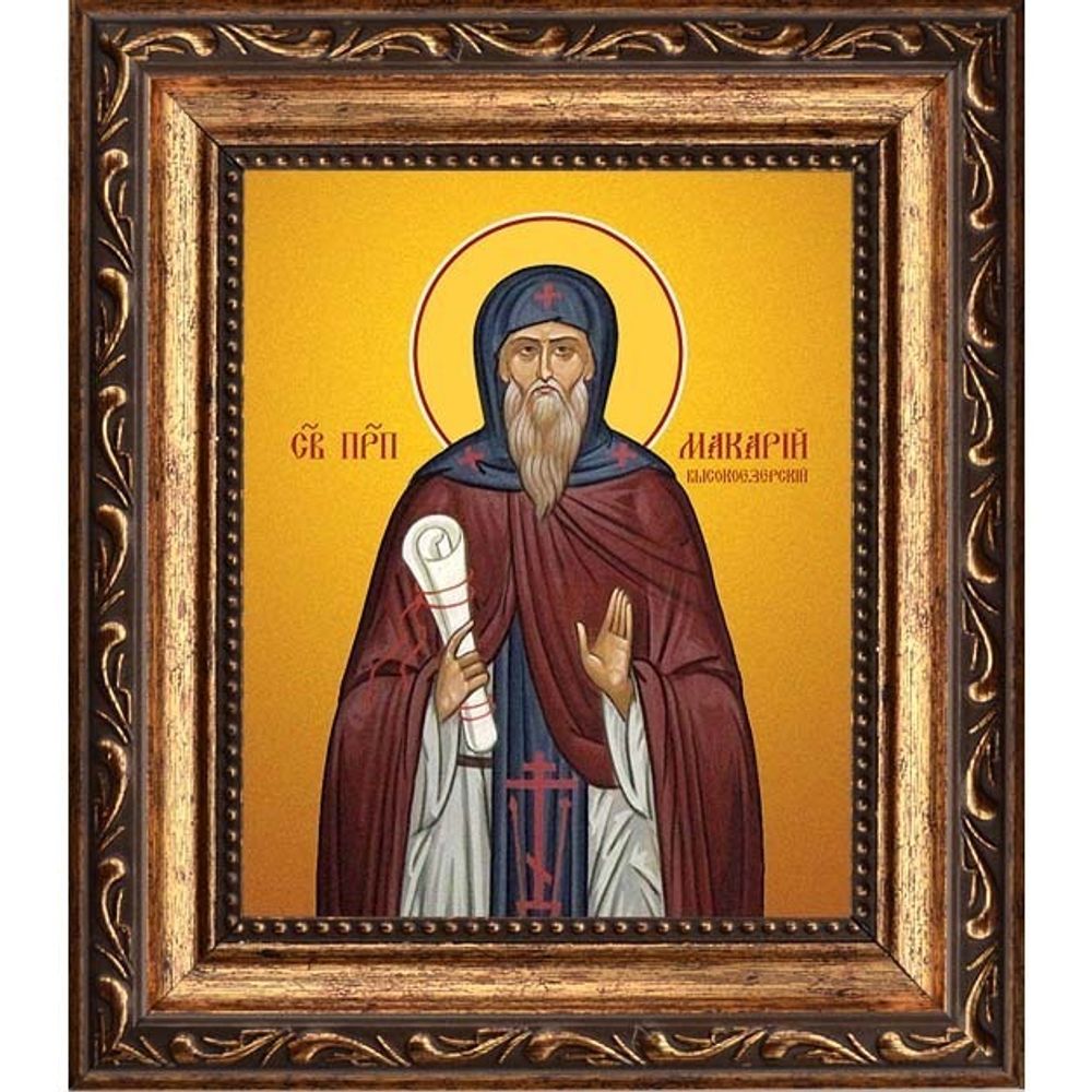 Макарий Высокоезерский преподобный. Икона на холсте.
