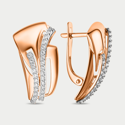 Серьги с фианитами из розового золота 585 пробы для женщин (арт. 024322-1102)