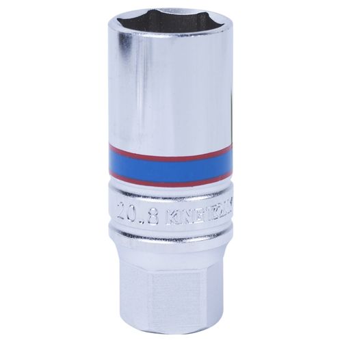 KING TONY (363521) Головка свечная шестигранная 3/8", 21 мм, резиновый фиксатор