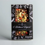 ТЁМНЫЙ ШОКОЛАД С КЛУБНИКОЙ, ФИСТАШКАМИ И ЖАРЕННЫМ КЕШЬЮ, НОВОГОДНЯЯ КОРОБОЧКА