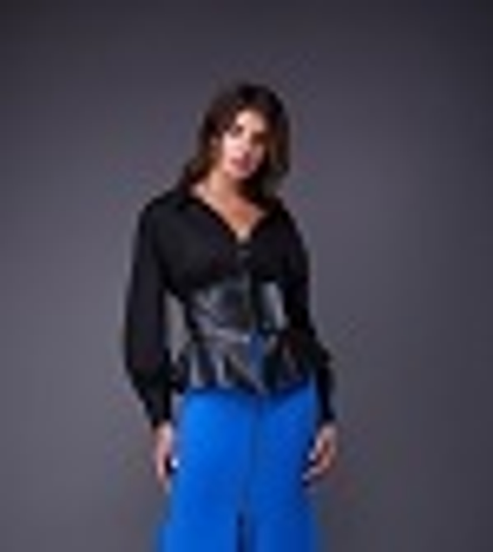 12-01-20 FW Рубашка оверсайз с воротником стойка, черный L