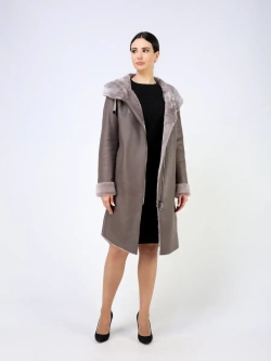 Дубленка зимняя натуральная с капюшоном