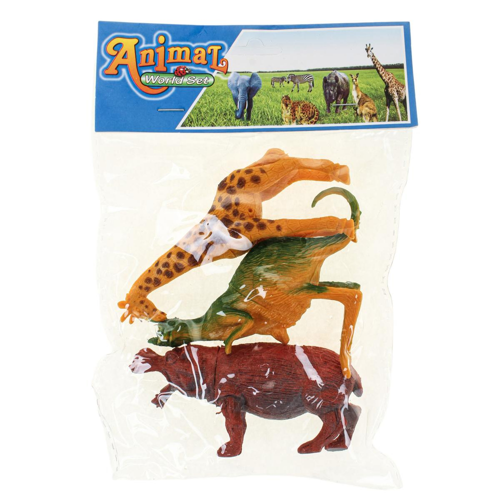 Набор диких животных 3шт, пакет DY618-1