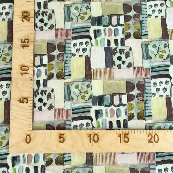 АБСТРАКТНЫЕ ОКОШКИ, БИРЮЗОВЫЙ - 100% хлопок 2