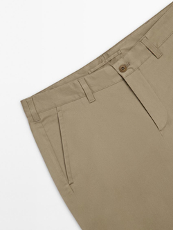 Massimo Dutti Хлопковые облегающие брюки, жженый