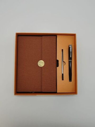 Блокнот подарочный А5 с ручкой О-коричневый (7725-2)