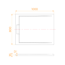 Душевой поддон прямоугольный RGW STL MB Черный мрамор (800x1000)