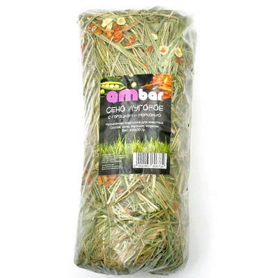 Сено "Ambar" PREMIUM с горошком и морковью 400гр