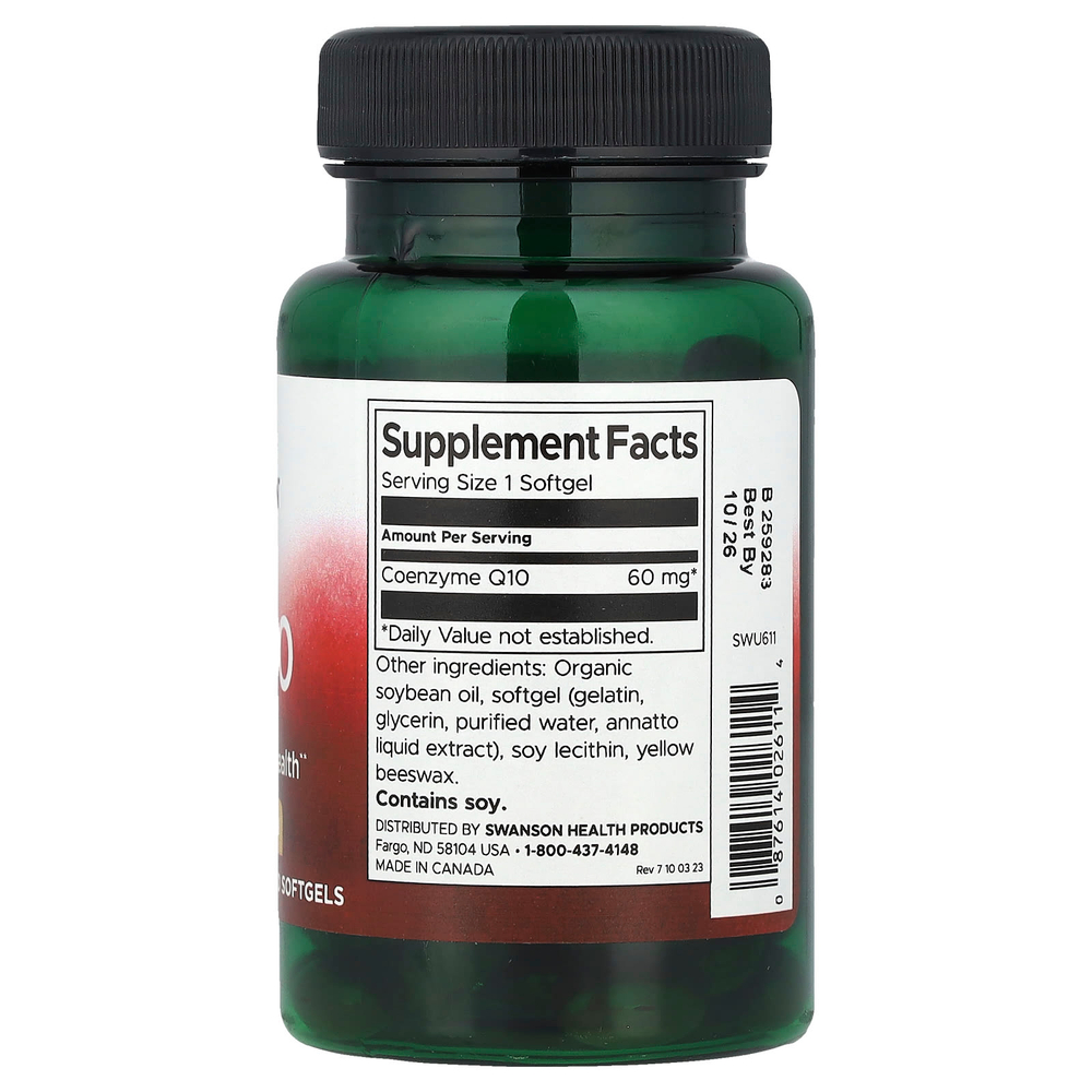 Swanson, Коэнзим Q10, 60 мг, 120 мягких таблеток