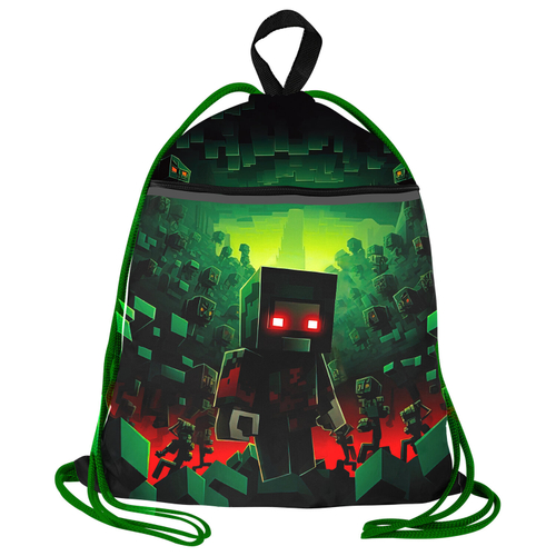 Мешок для обуви BRAUBERG, с петлей, светоотражающая полоса, 2 отделения, 46х36 см, Night warrior, 272396