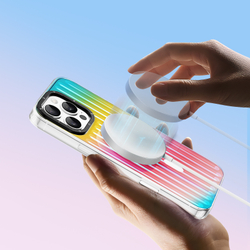 Усиленный прозрачный чехол (Gradient Rainbow) с поддержкой MagSafe от Dux Ducis для iPhone 16 Pro Max, серия Zest Series Case
