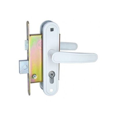 Замок врезной Зенит, ЗВ4-3.03, 00-00000489, ручка в комплект, цилиндровый, бел