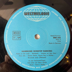 Винтажная виниловая пластинка LP Uwe Johst Und Heino Schildt Hammond Non Stop Dancing (Germany 1972)