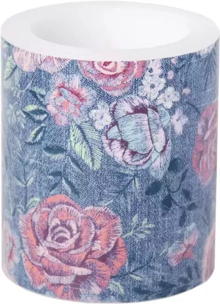 IHR - Свеча Джинсовая Роза 9х10см / артикул   CKM910000  / GTIN 686423699139