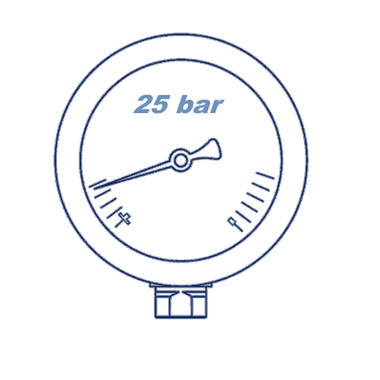 Манометр глицериновый D63 G1/4 - 25 Bar - радиальное подключение VERSO