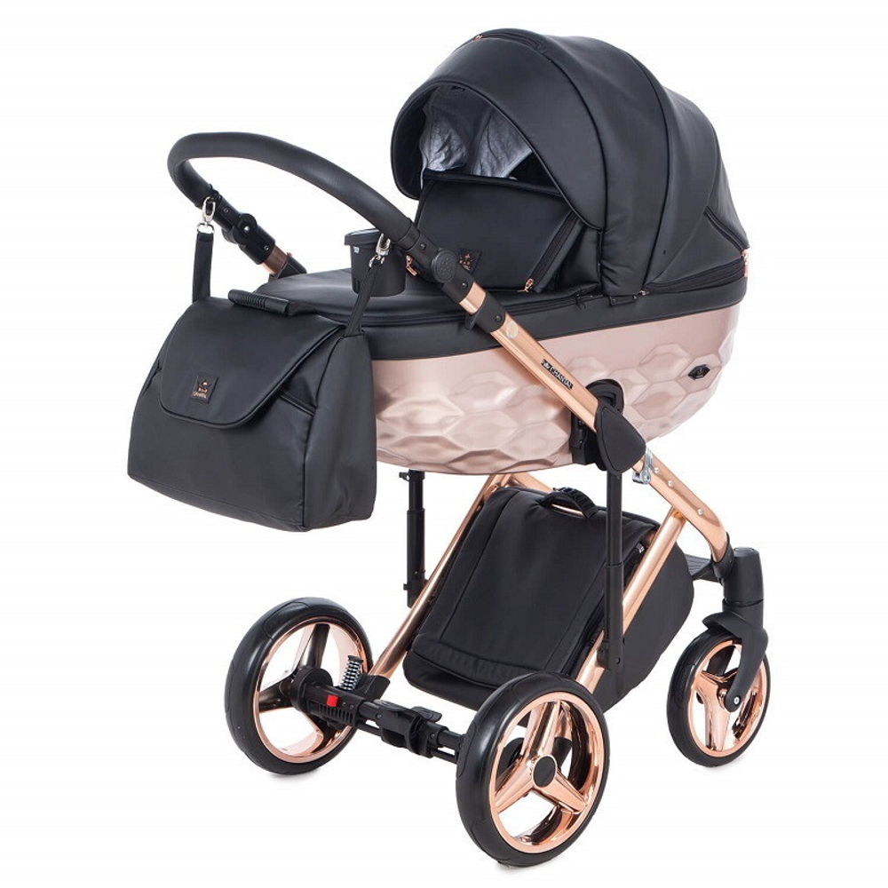 Детская коляска Adamex Chantal Star Collection 2 в 1 STAR101 черный+розовый