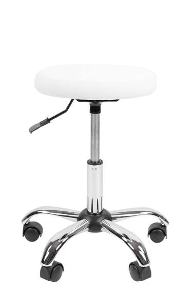 Мобильный стул Chairman 001 экопремиум белый хром