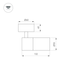 Светильник SP-ARTEMIS-SURFACE-FLAP-R55-12W Warm2700 (BK, 8-80 deg, 230V) (Arlight, IP20 Металл, 5 лет) 062105