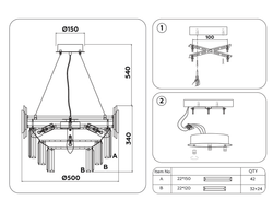 Ambrella Подвесная люстра с хрусталем Traditional TR5290
