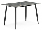 Керамический стол Woodville Rion 120 серый мрамор, черный, ножки черные