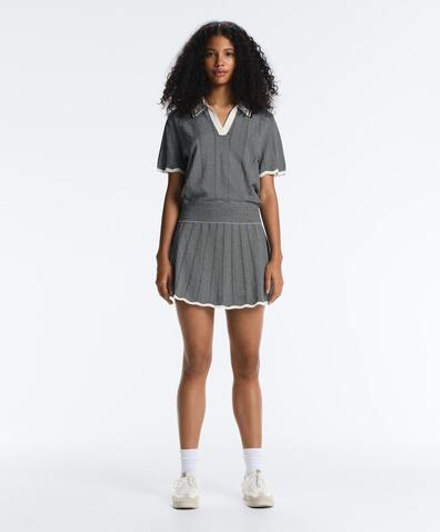 Oysho Трикотажная юбка в складку и елочку, темно-синий