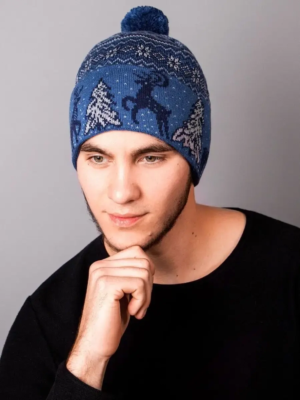 Шапка зимняя вязаная детская