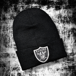 Шапка Raiders 3D logo black с подворотом
