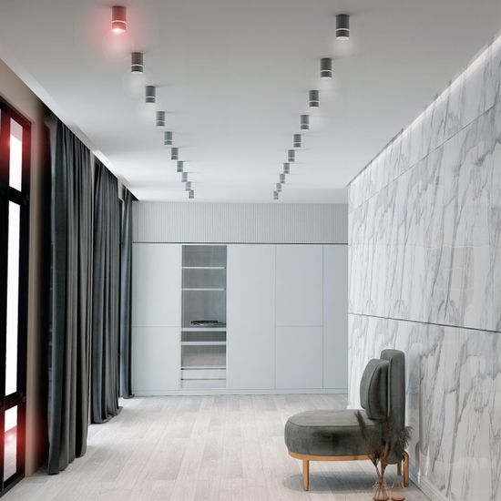 370733 OVER NT21 256 серебро Светильник накладной IP20 GU10 9W 235V ELINA