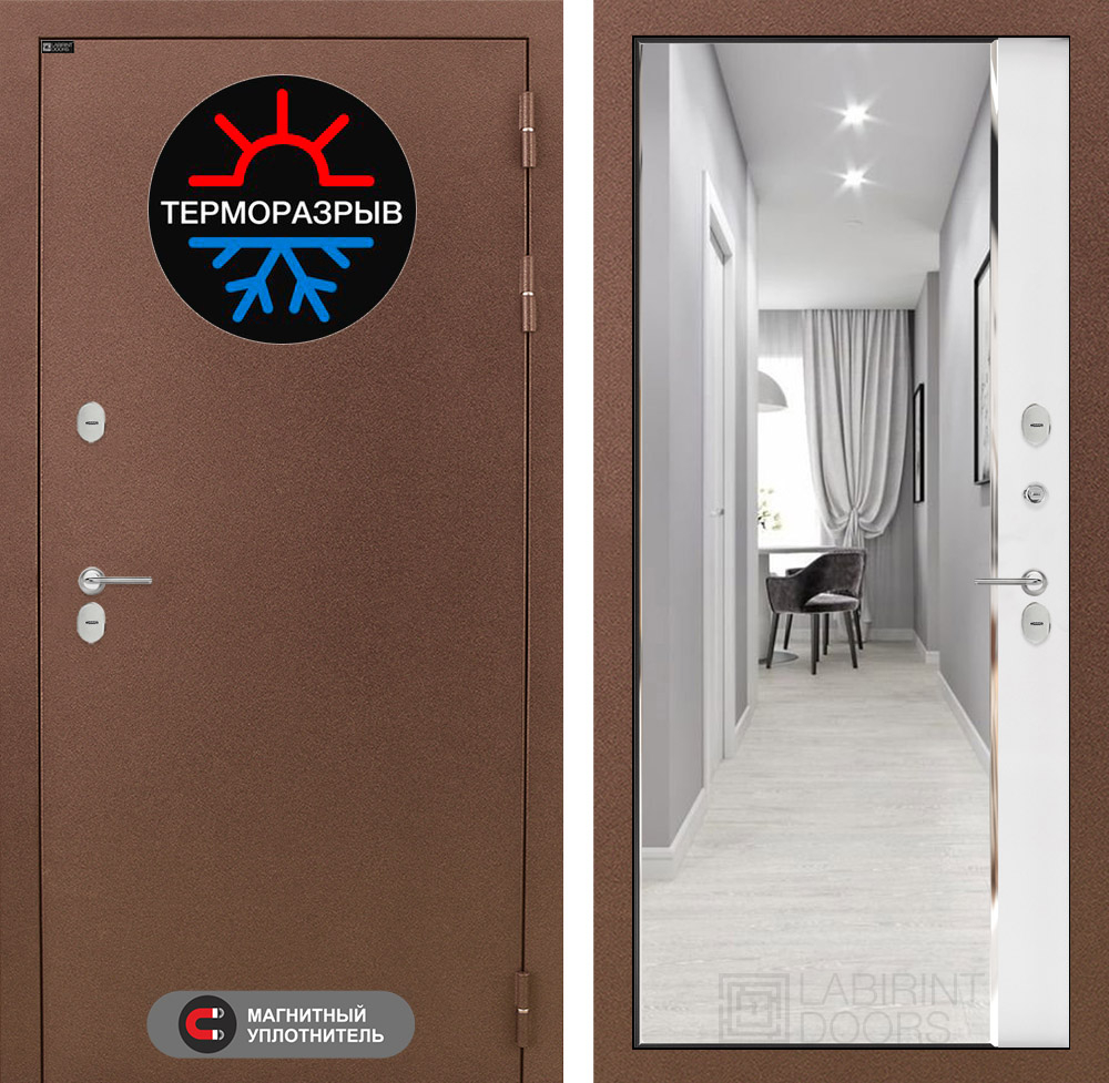 Термомагнит зеркало Панорама белый софт