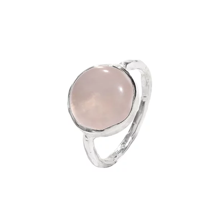 кольцо с розовым кварцем