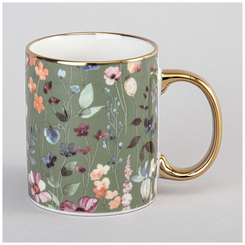 КРУЖКА LEFARD 340МЛ ХАККИ ЦВЕТЫ МАЛ УП=12ШТ