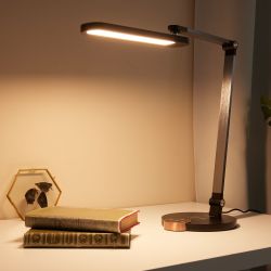 ULM-D113 18W-3000-6000K-DIM BLACK Светильник настольный светодиодный с беспроводной зарядкой телефонов. Сенсорный выключатель. Диммер. Черный. TM Uniel