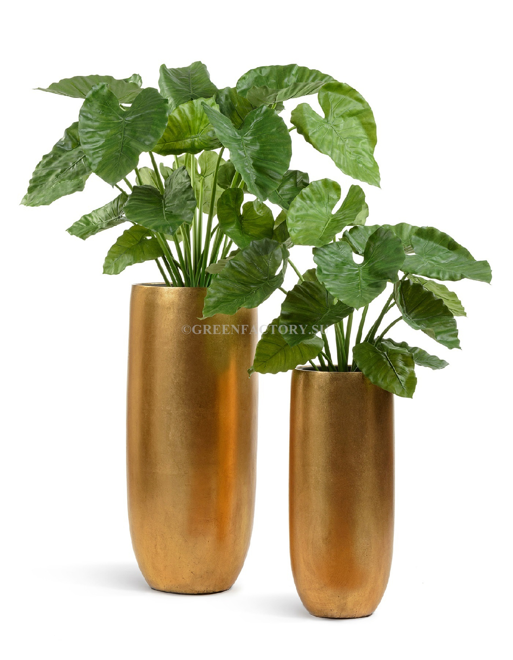 Кашпо TREEZ Effectory - Metal - Высокий округлый конус - Сусальное золото