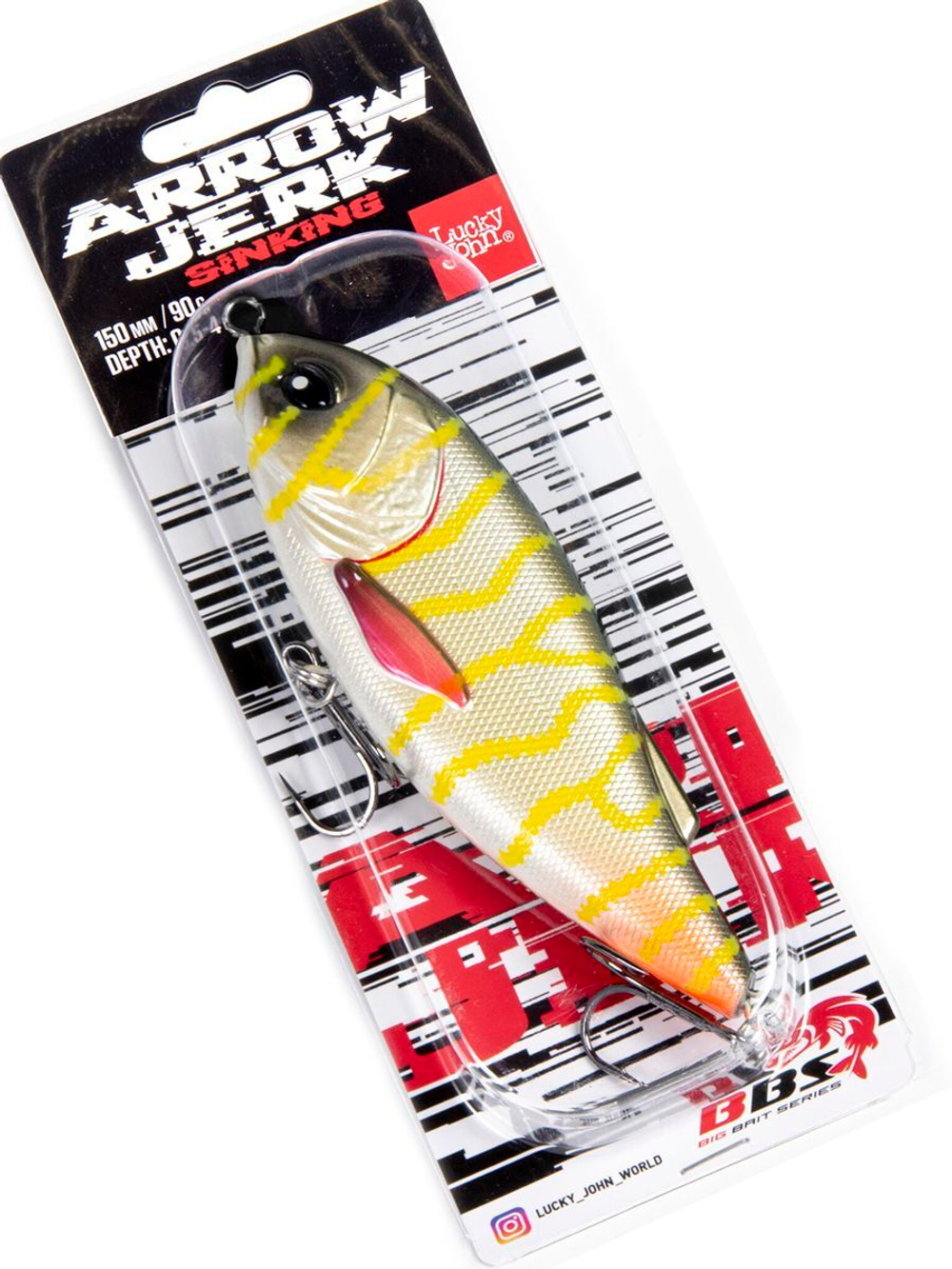 Воблер тонущий Lucky John BBS Original ARROW JERK S 015/030