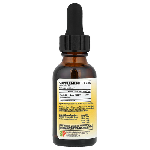 GreenPeach, веганский витамин D3, 30 мл (1 жидк. унция)