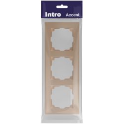 Рамка для розеток и выключателей Intro Accent 6-503-04 на 3 поста, СУ, шампань | Intro